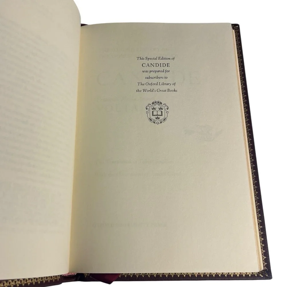 Candide Voltaire 1981 Oxford World Best Library Franklin Leather Hardcover